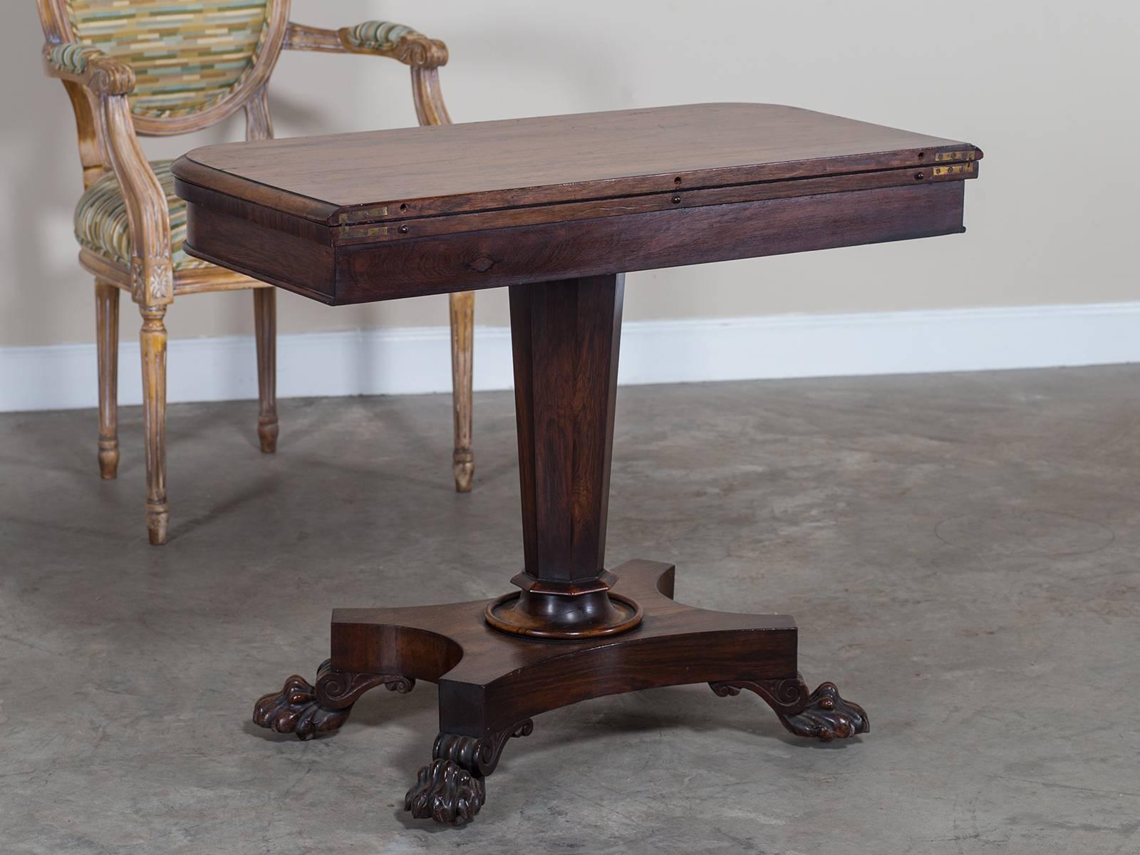 Mid-19th Century Antique English Rosewood Game Table, circa 1840