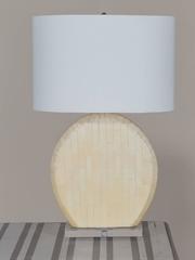 Vintage American Tessellated Bone Lamp, Lucite Base, circa 1980