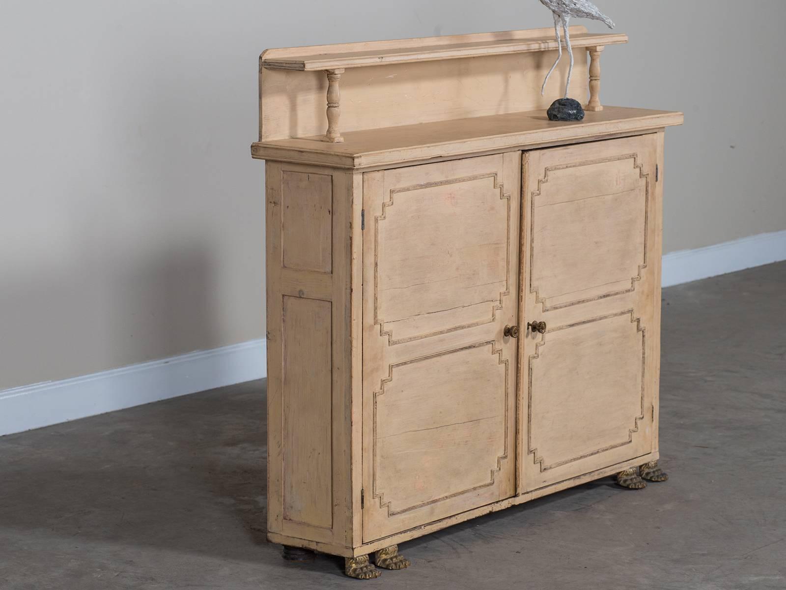 Antique English Painted Chiffonier Sideboard Buffet, circa 1830 In Excellent Condition In Houston, TX