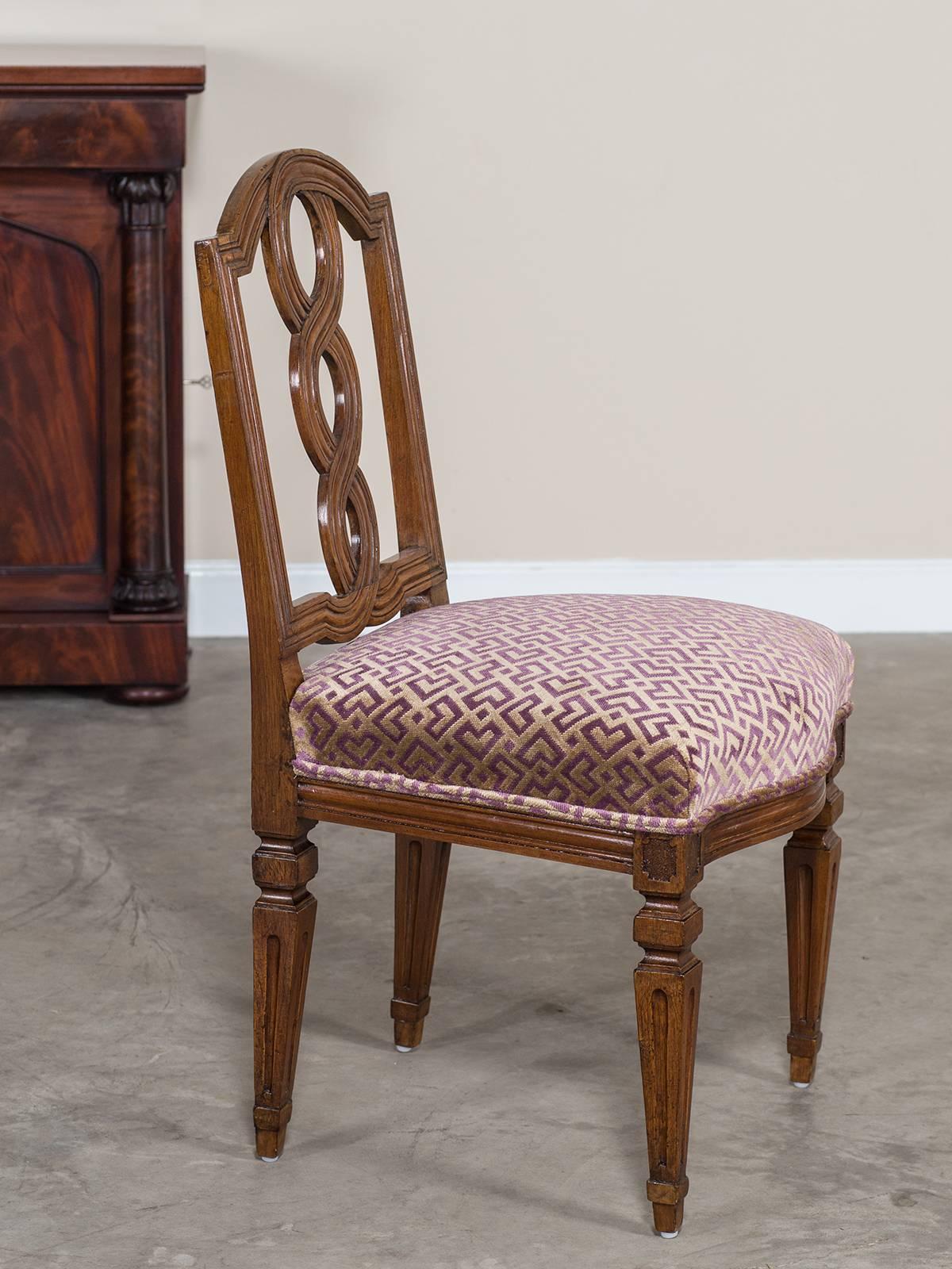 Late 18th Century Antique Italian Neoclassical Walnut Chair, circa 1780
