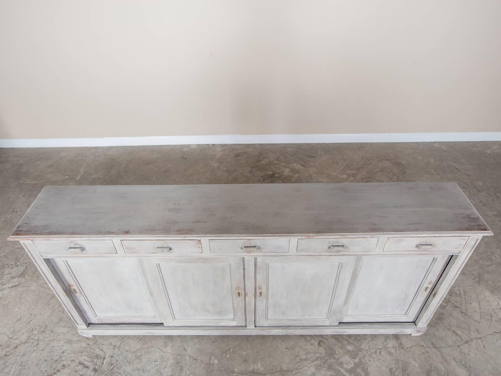 Antique French Painted Shop Buffet Credenza, circa 1890 2