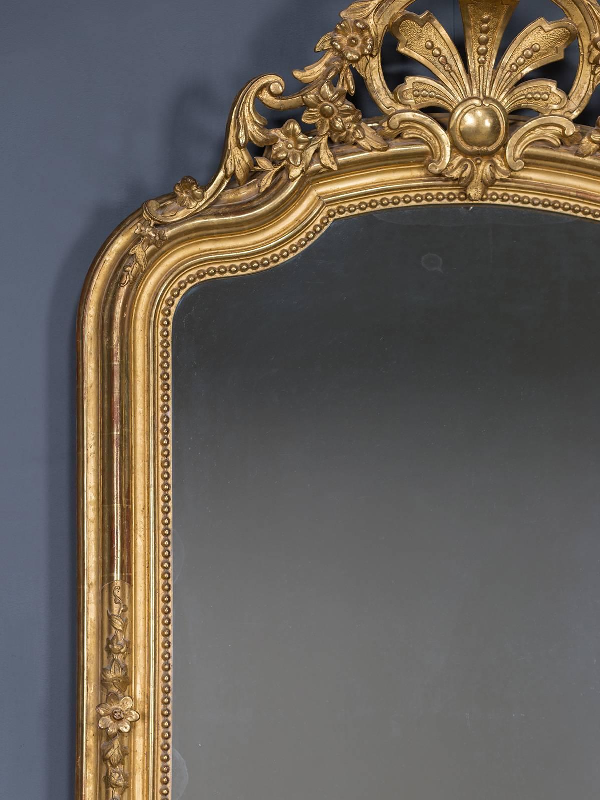 Régence Antique French Régence Style Gold Leaf Mirror, circa 1890