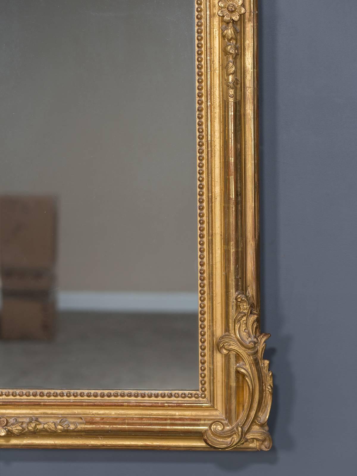 Antique French Régence Style Gold Leaf Mirror, circa 1890 1