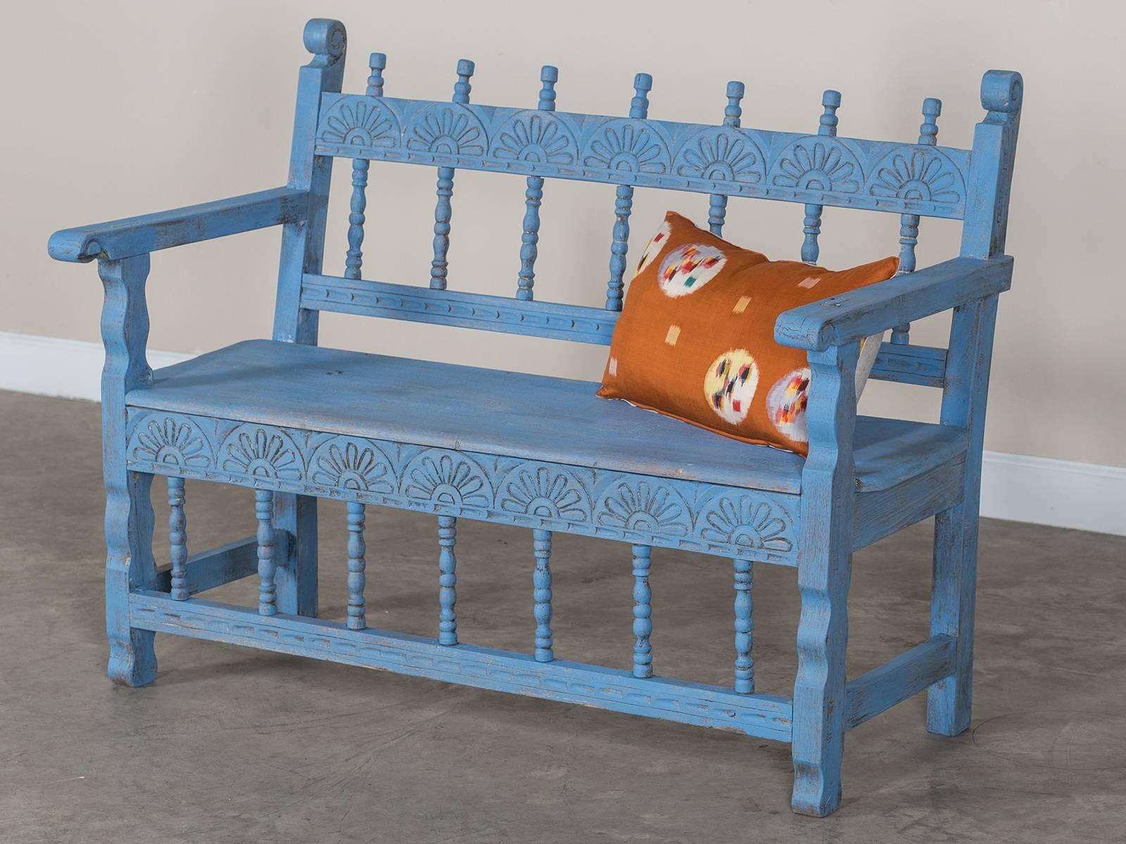 Antique French Painted Bench, circa 1890 In Excellent Condition For Sale In Houston, TX