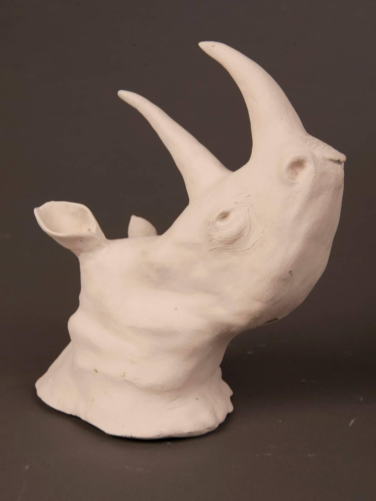 Receive our new selections direct from 1stdibs by email each week. Please click follow dealer below and see them first!

A vintage French plaster maquette in the form of the raised head of a rhinoceros from a private collection, circa 1960.