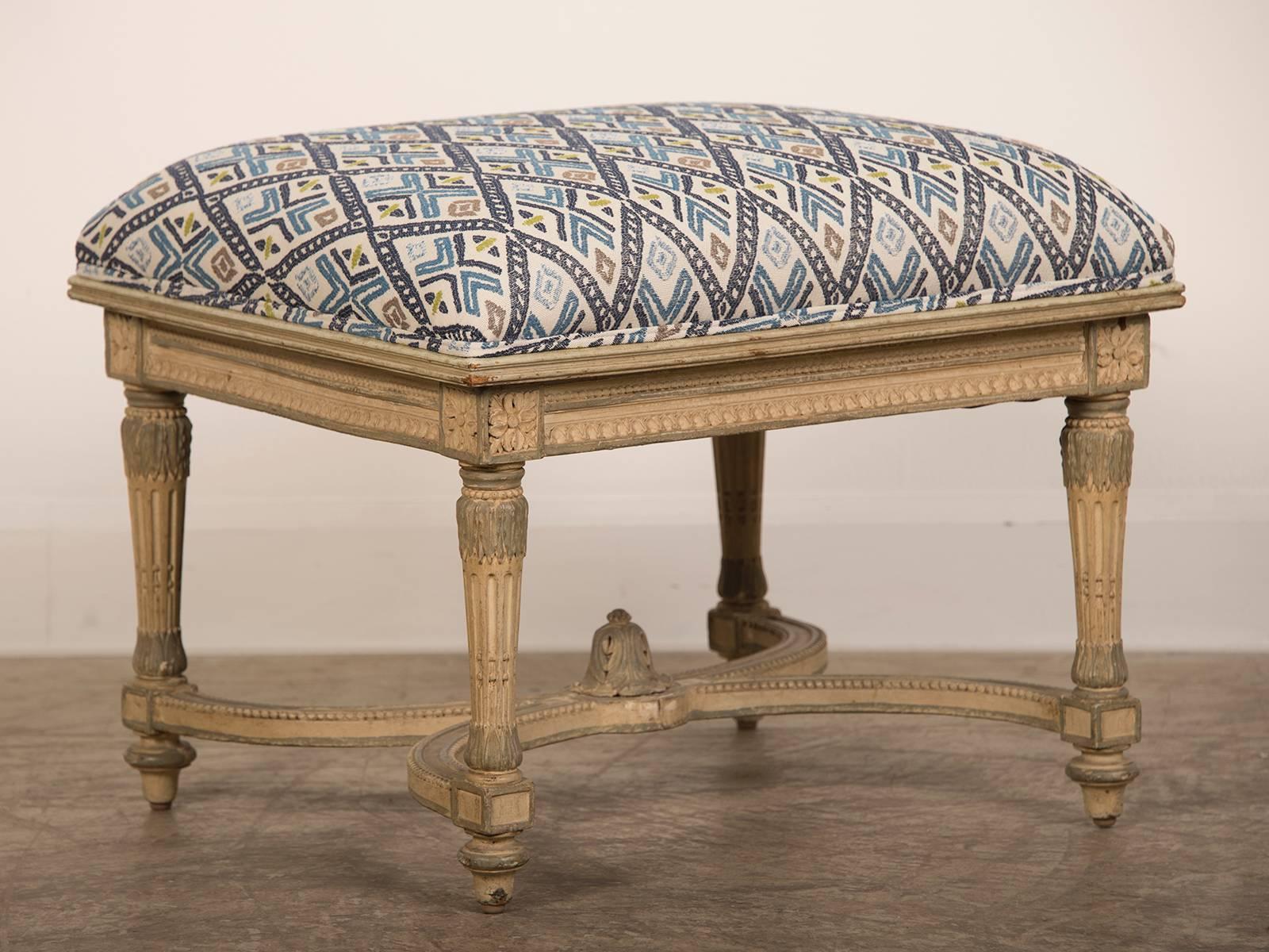 Wood French Louis XVI Style Painted Bench, circa 1890