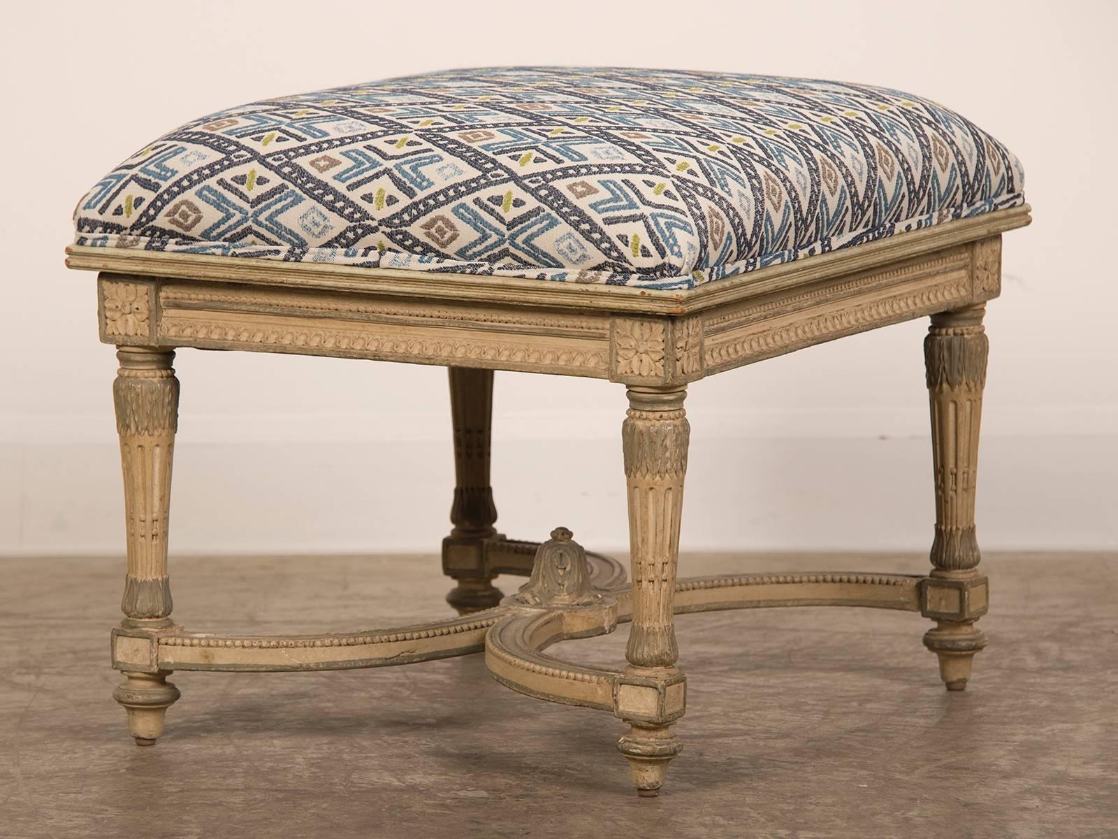 French Louis XVI Style Painted Bench, circa 1890 1
