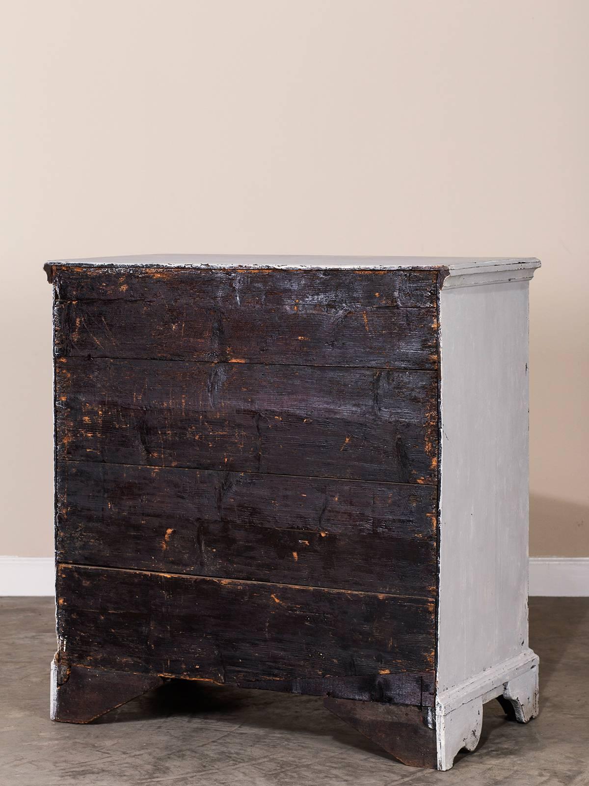 Antique English Jacobean Oak Chest of Drawers Painted Finish, circa 1840 1