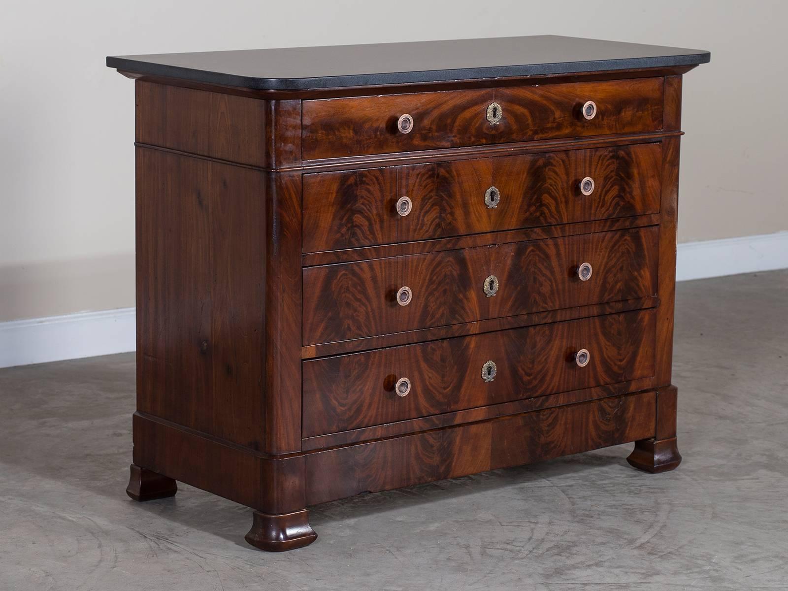 Antique French Mahogany Louis Philippe Chest of Drawers, circa 1850 In Excellent Condition In Houston, TX