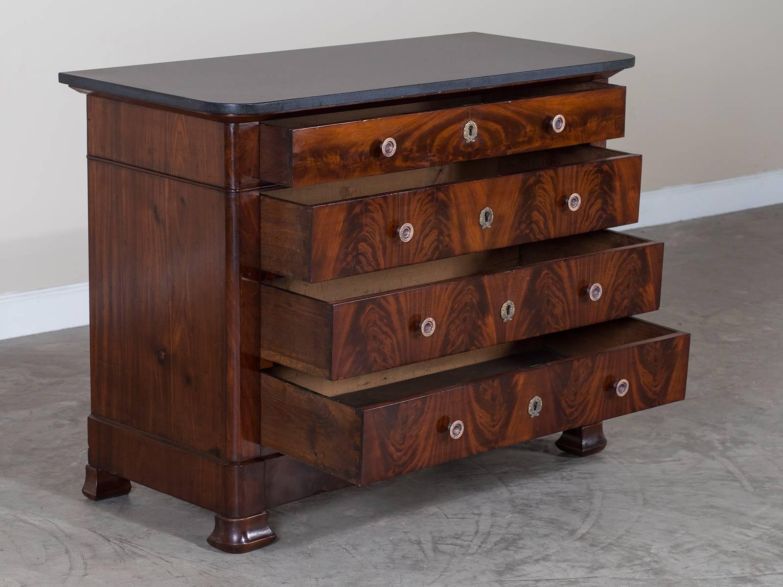 Mid-19th Century Antique French Mahogany Louis Philippe Chest of Drawers, circa 1850