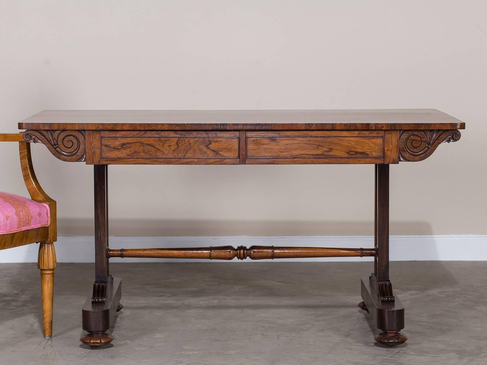 Mid-19th Century Antique English William IV Rosewood Library Table, circa 1835