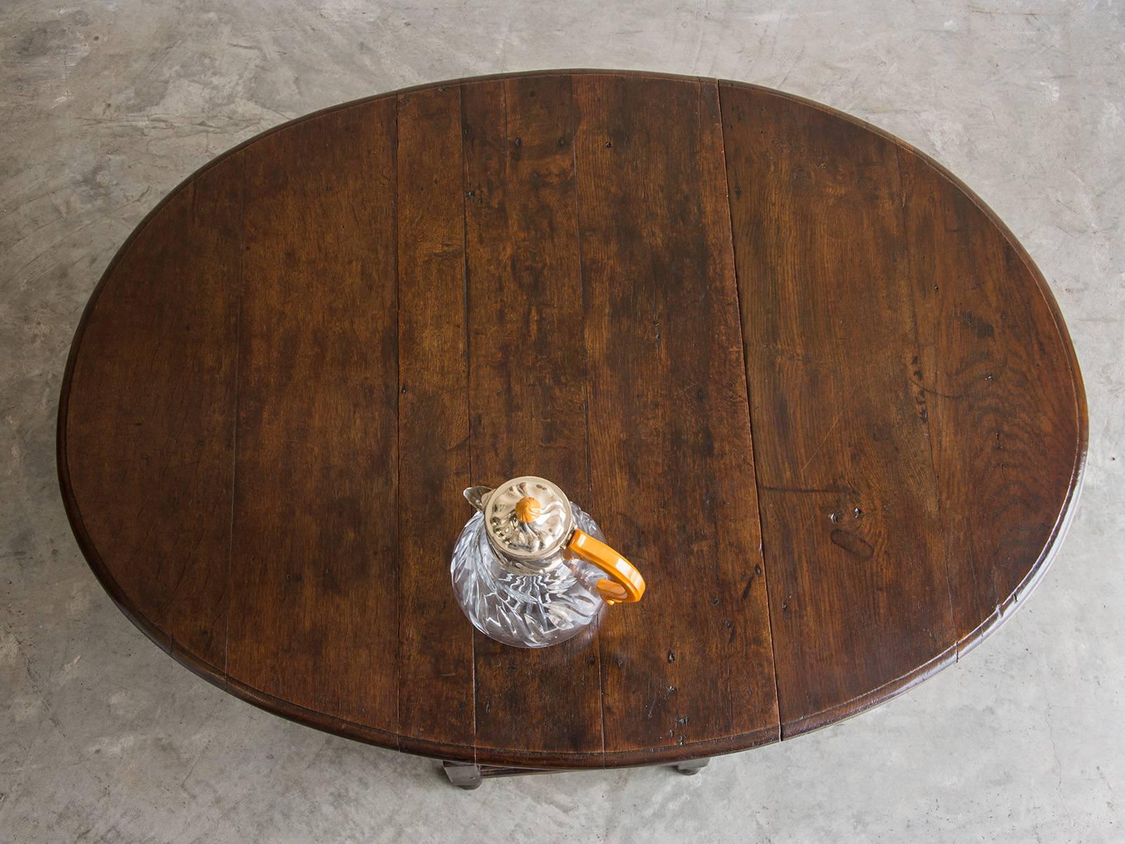 antique oak drop leaf table