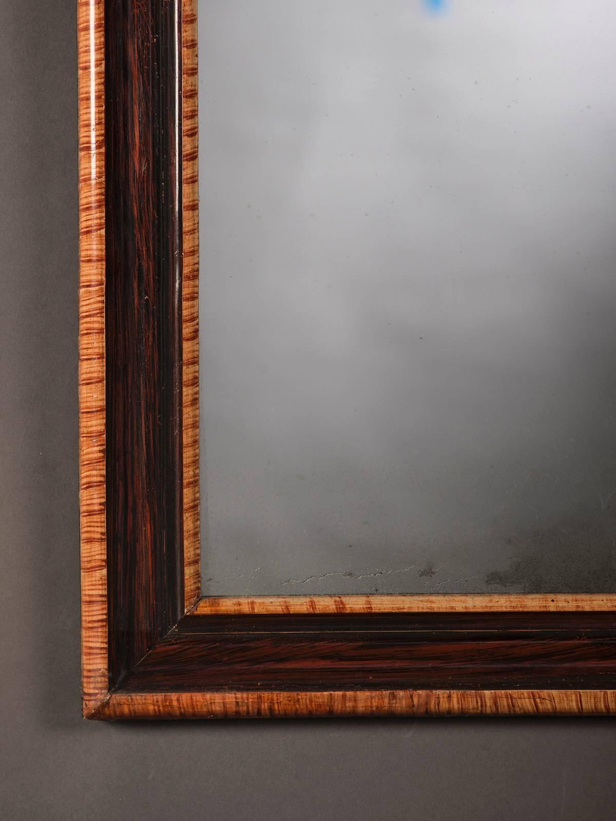 Painted Antique French Louis Philippe Rosewood Mirror, circa 1880