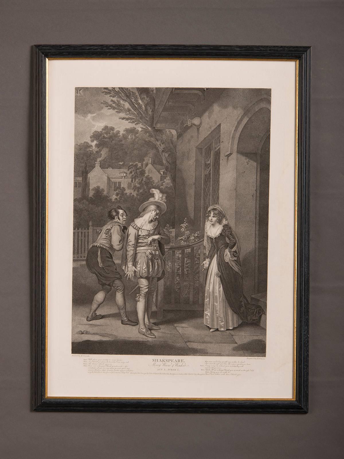 Early 19th Century Set of Five Antique Engravings of Shakespeare's Plays, England, 1803