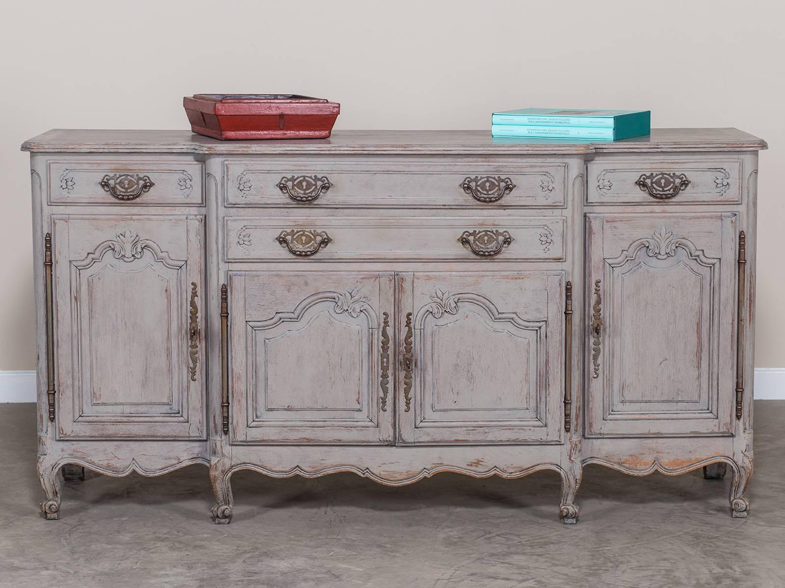 Early 20th Century Antique French Painted Louis XV Style Buffet Credenza, circa 1910