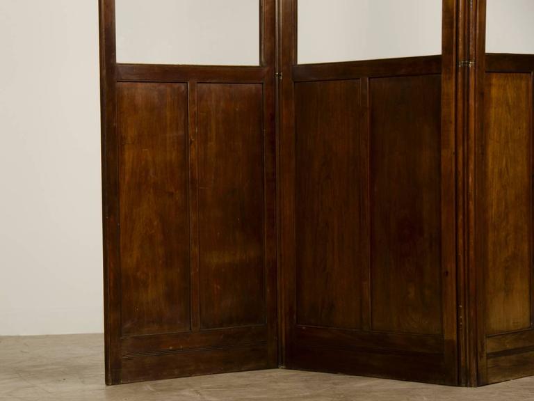Antique English Mahogany and Glass Folding Room Screen, circa 1860 For