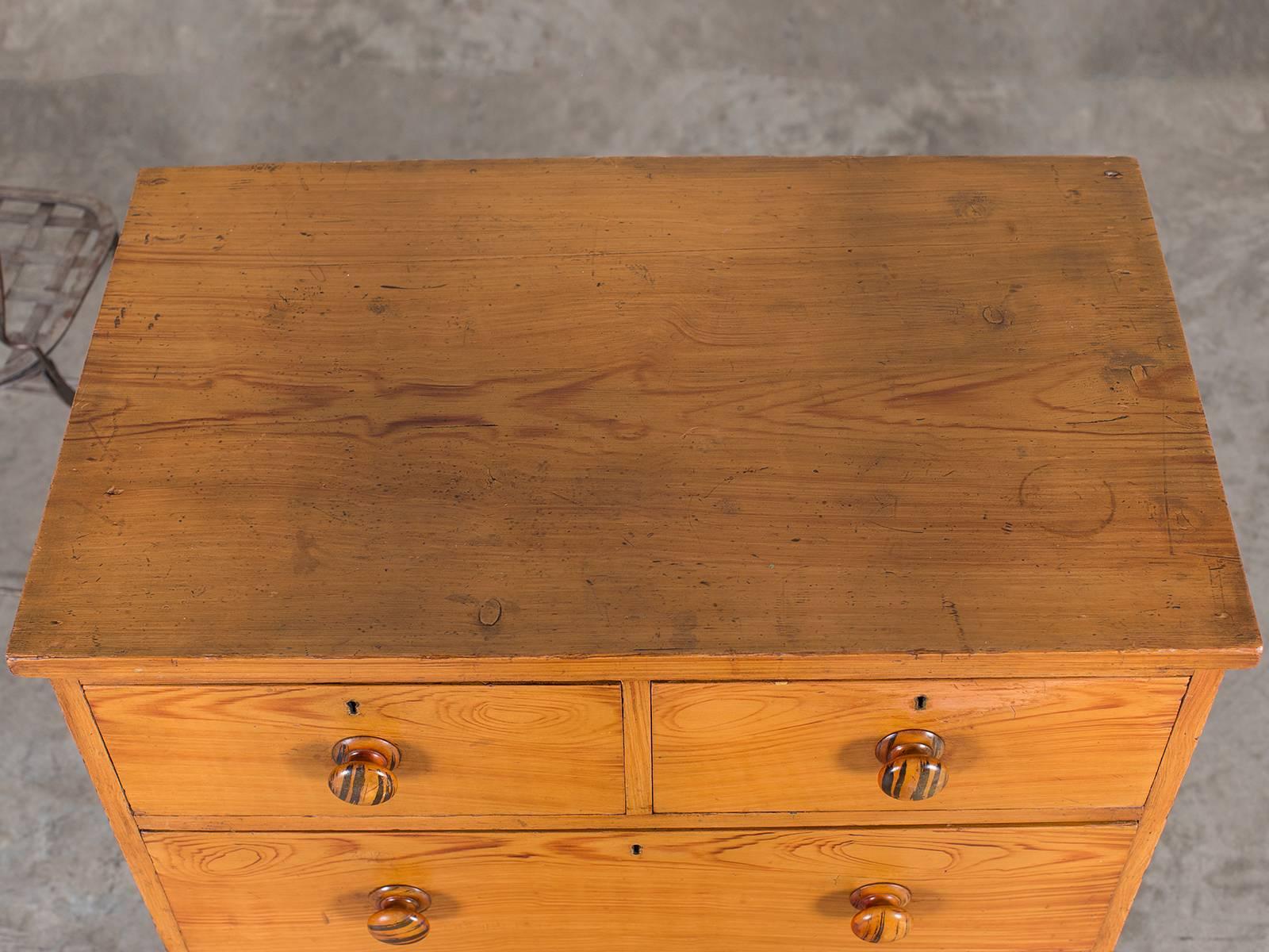 antique english pine chest of drawers