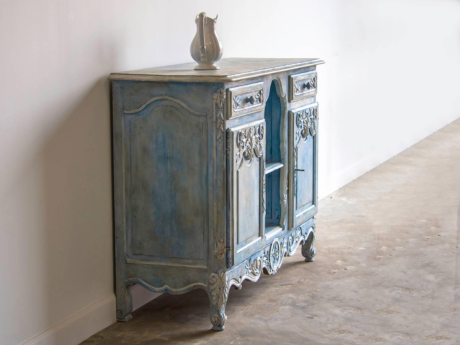 Early 20th Century Antique French Louis XV Style Painted Walnut Buffet, circa 1900