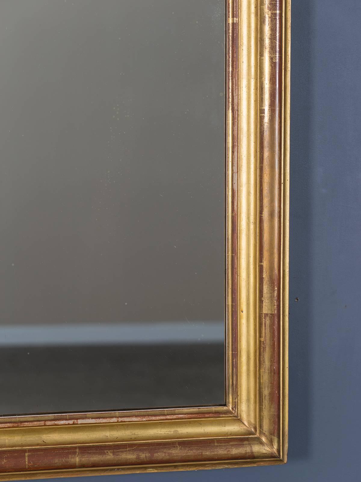 Late 19th Century Antique French Louis Philippe Gold Leaf Mirror, circa 1880