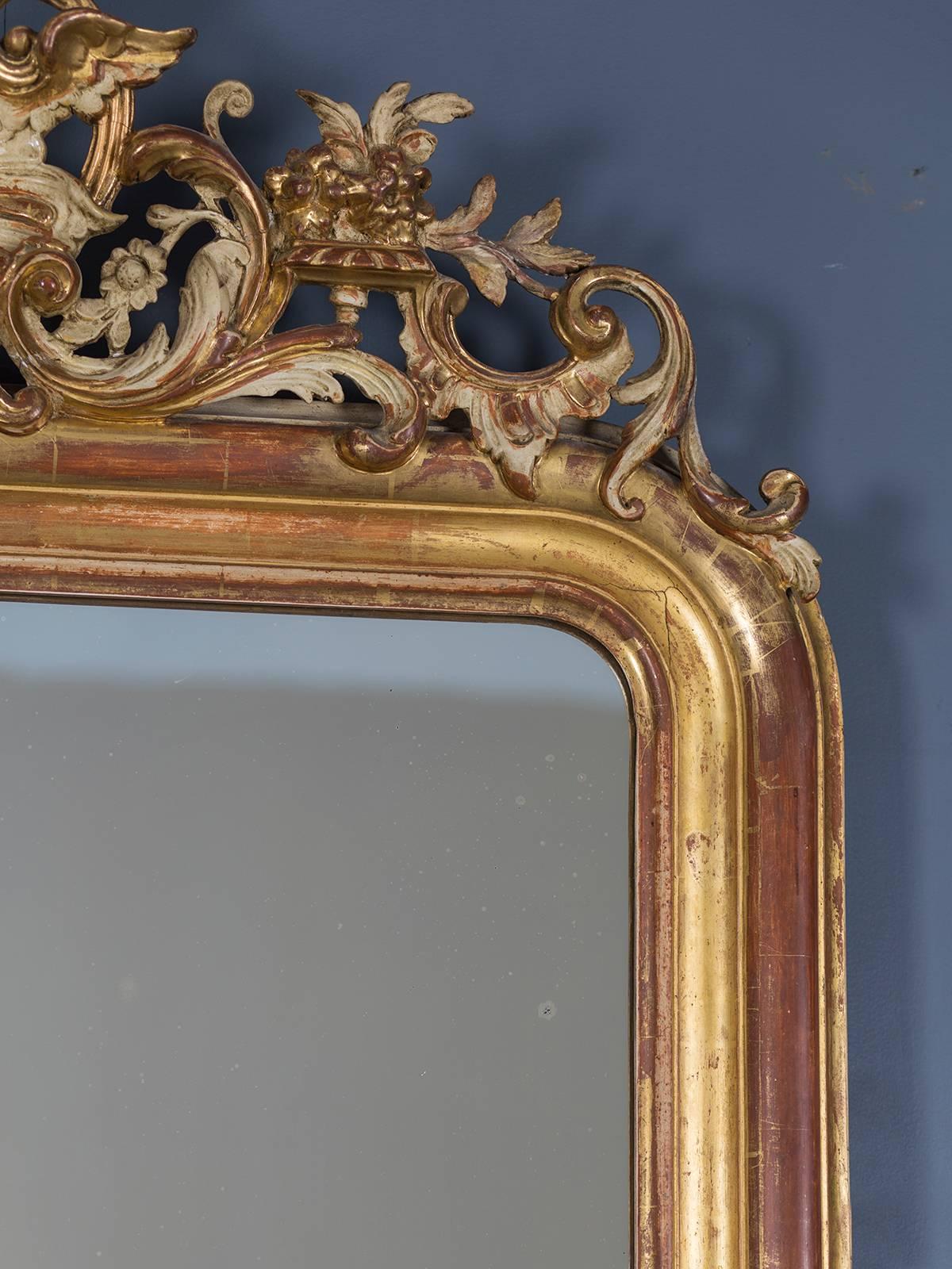 Antique French Louis Philippe Gold Leaf Mirror, circa 1880 1