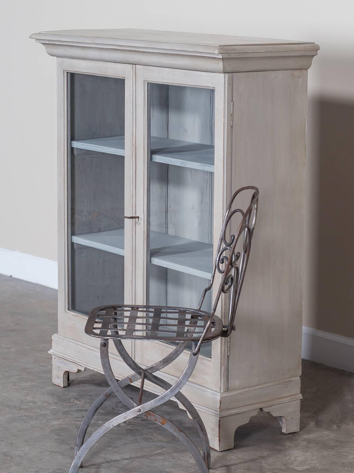 Late 19th Century Antique English Painted Bookcase Display Cabinet, circa 1875
