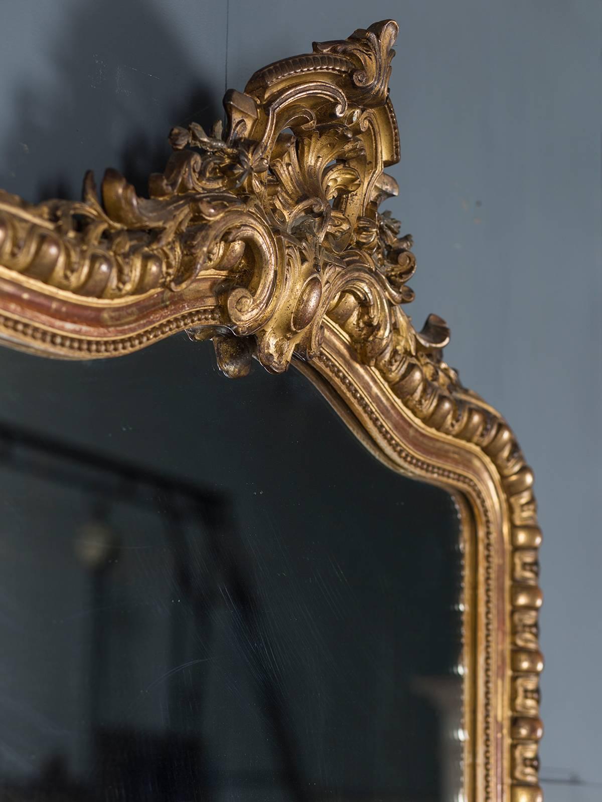Antique French Louis Philippe Mirror Cartouche, circa 1880 For Sale 1