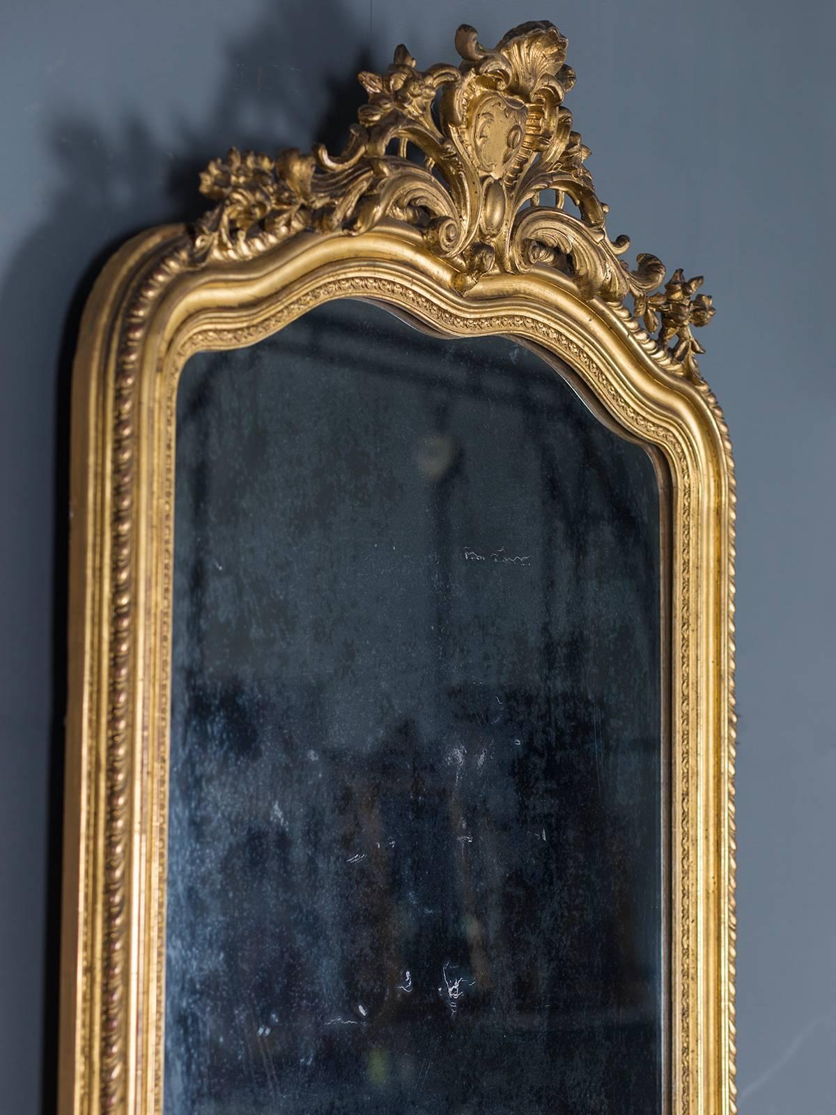 Antique French Gold Leaf Regency Mirror, circa 1880 1