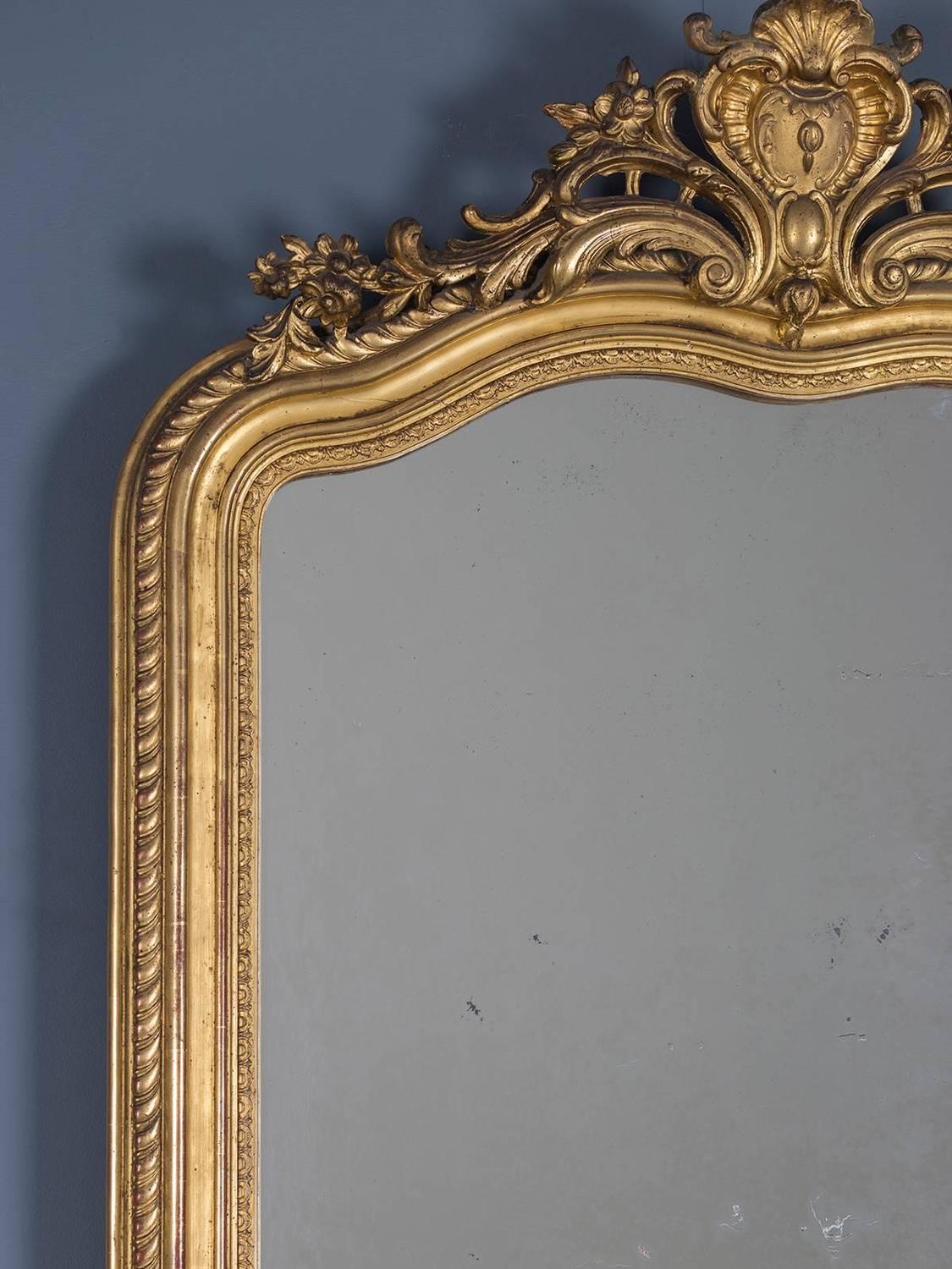 Antique French Gold Leaf Regency Mirror, circa 1880 For Sale at 1stdibs