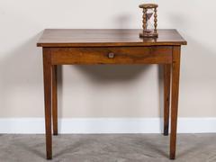 Antique French Louis Philippe Walnut Table with Drawer, circa 1850