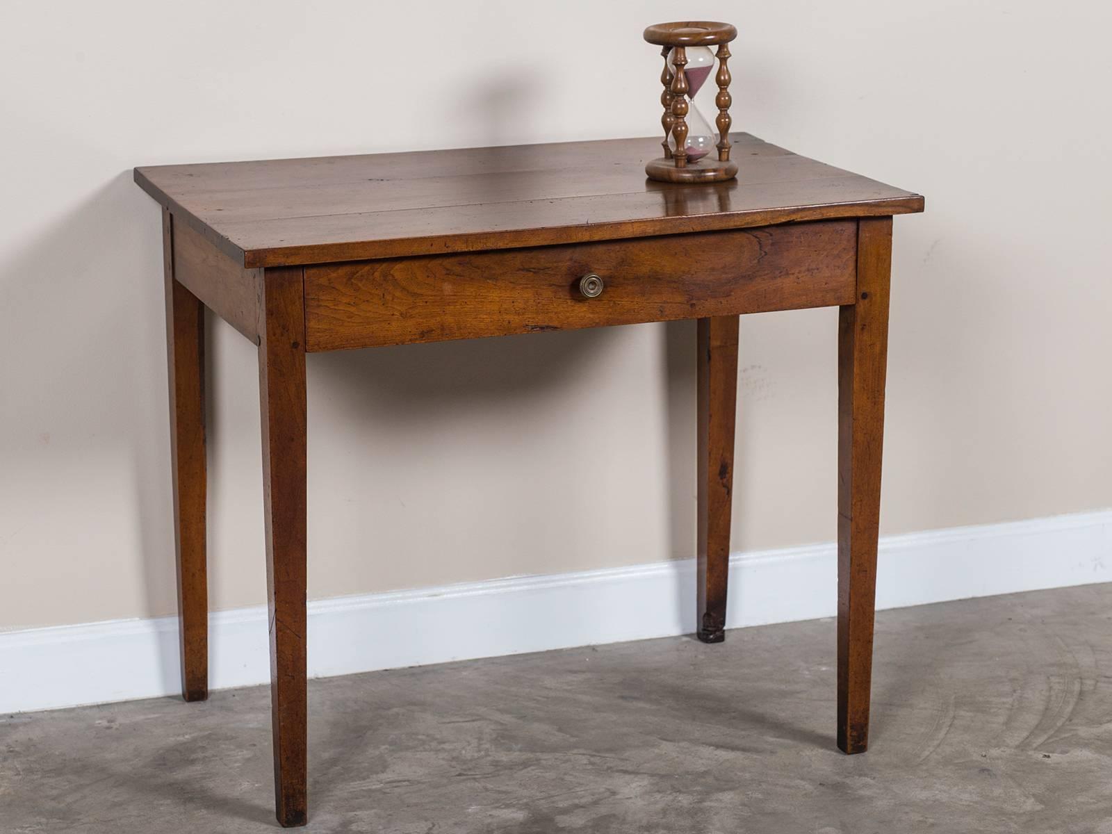 Antique French Louis Philippe Walnut Table with Drawer, circa 1850 4