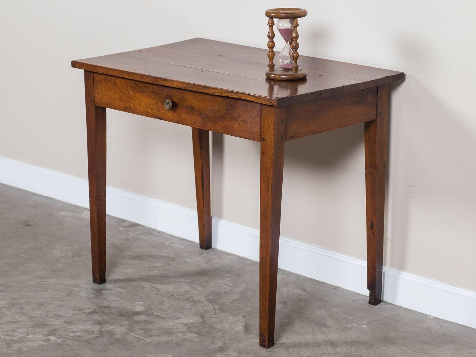 Antique French Louis Philippe Walnut Table with Drawer, circa 1850 3