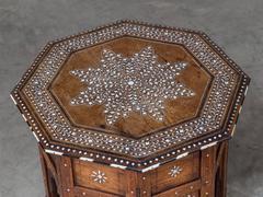 Antique Inlaid Indian Folding Table from Hoshiapur, circa 1890