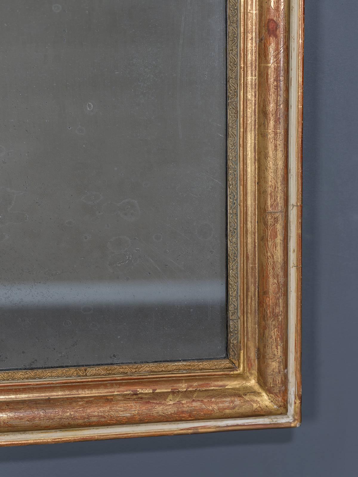 Antique French Louis Philippe Gold Leaf Mirror, circa 1885 1
