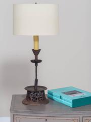 Handsome Handmade Iron Candlestick from India, circa 1890, Now Wired as a Lamp
