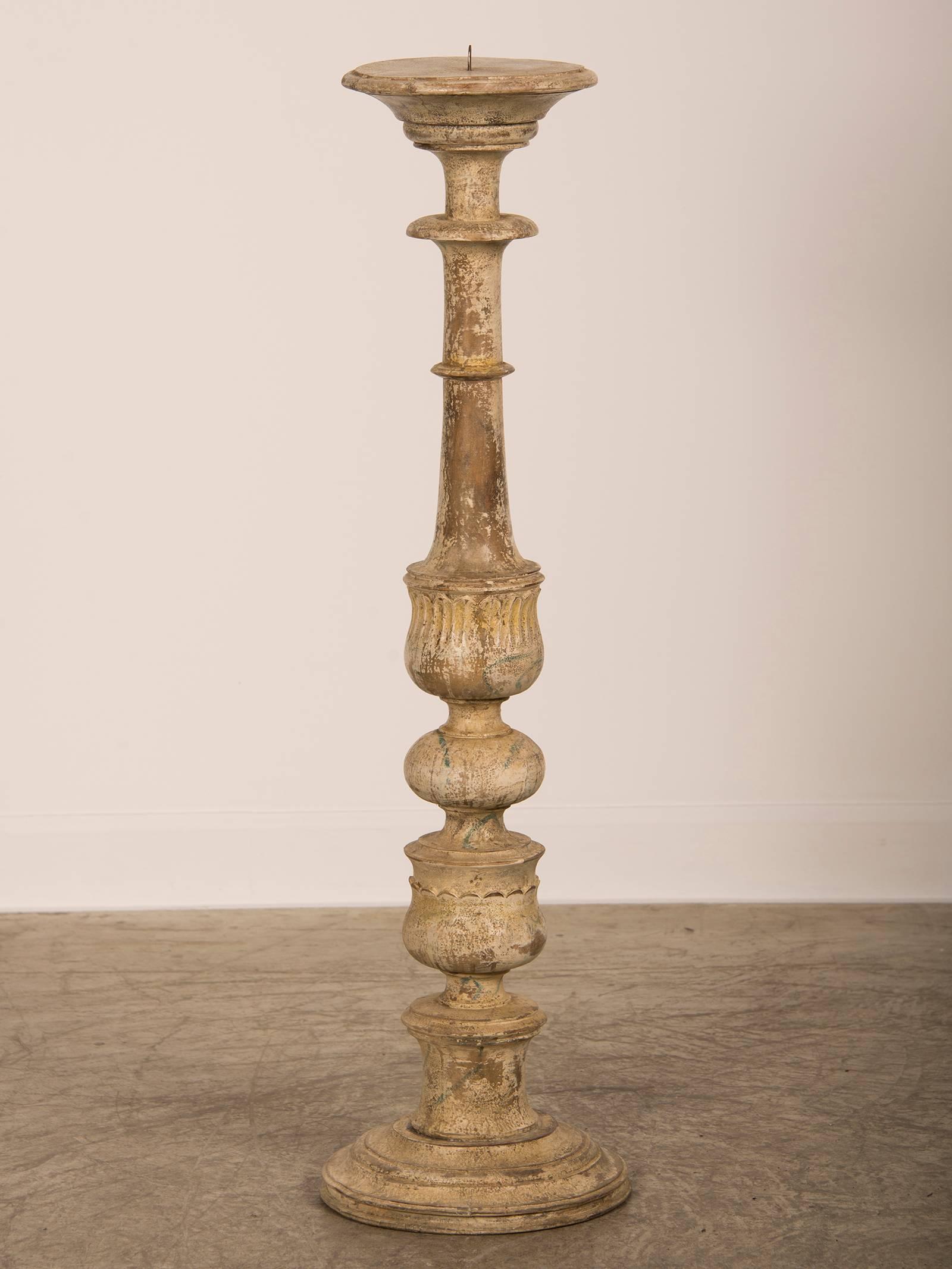 Receive our new selections direct from 1stdibs by email each week. Please click on “Follow Dealer” button below and see them first!

A pair of vintage Italian painted candlesticks having a substantial turned column shape with an iron spike to