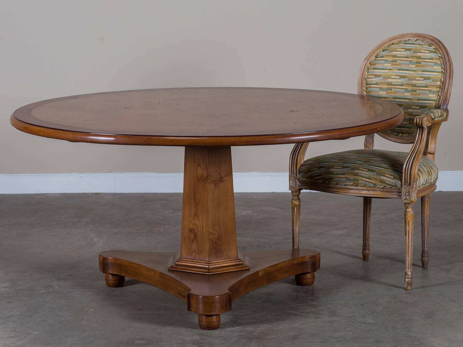 Receive our new selections direct from 1stdibs by email each week. Please click Follow Dealer below and see them first!

This handmade round dining table is inspired by the clean and simple lines used during the Regency period in England. The