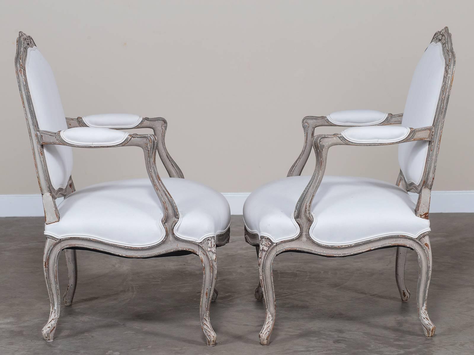 Receive our new selections direct from 1stdibs by email each week. Please click Follow Dealer below and see them first!

This attractive pair of antique French Louis XV style painted armchairs circa 1880 embodies the sensuous feel of eighteenth