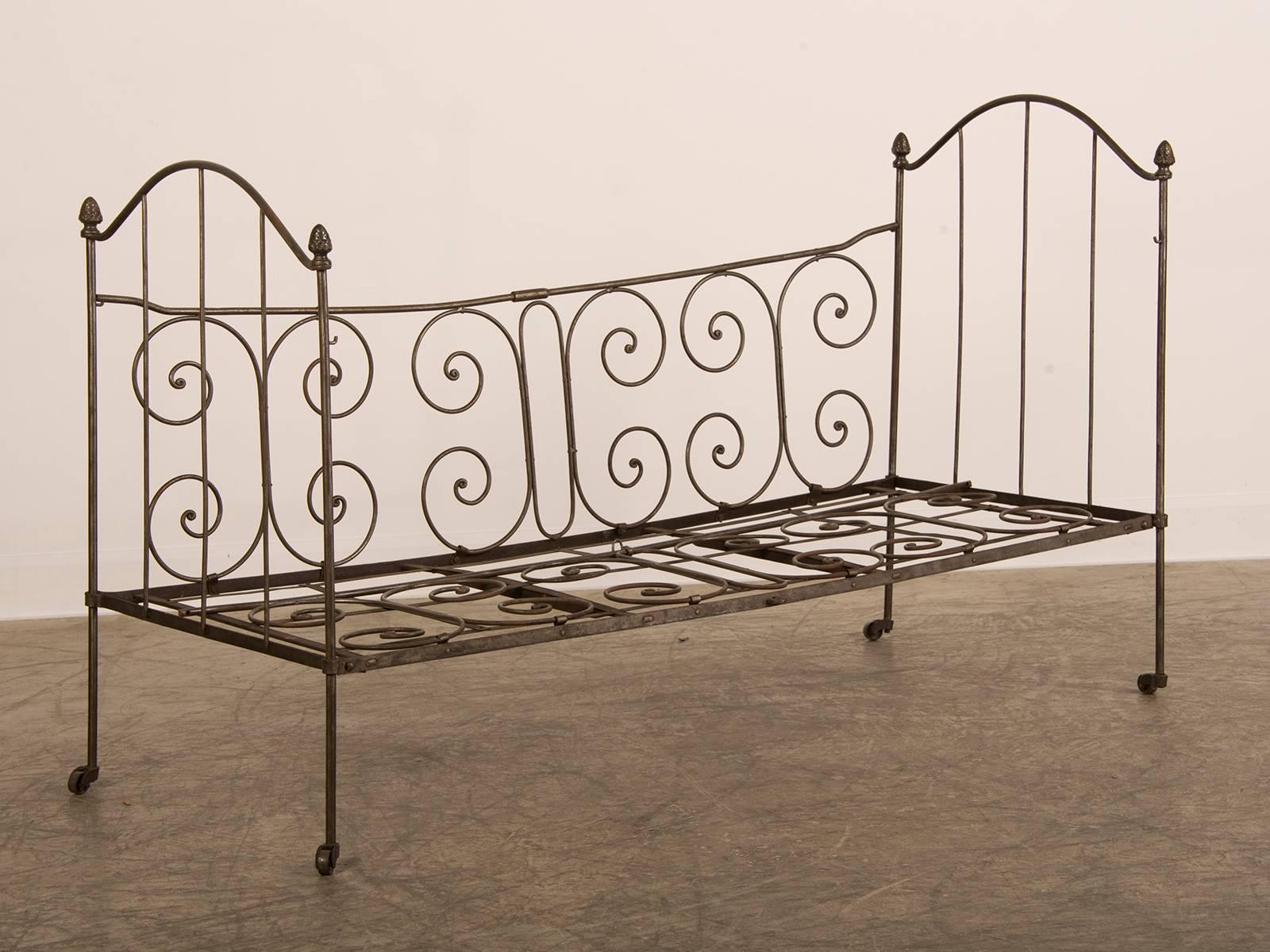 French Provincial Antique French Iron Campaign (Folding) Bed, circa 1875 For Sale