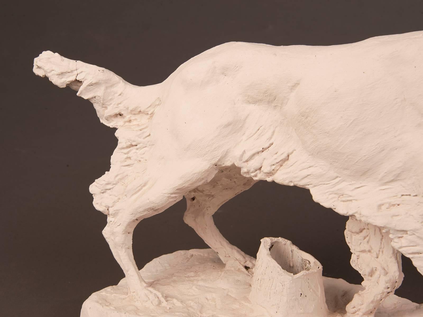 Vintage French Sculpture Maquette of a Hunting Dog 1