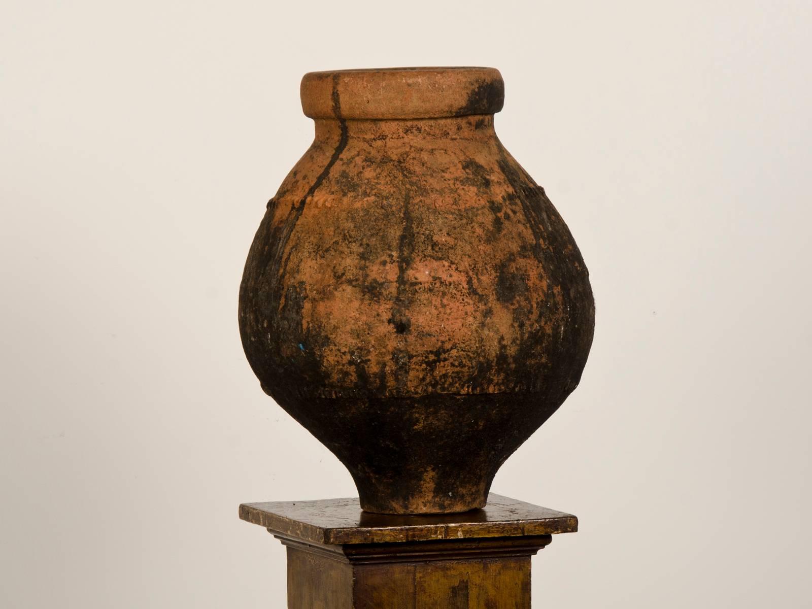 Antique Italian Handmade Terra Cotta Urn, circa 1885 In Excellent Condition For Sale In Houston, TX