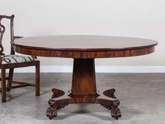 Antique American Empire Mahogany Pedestal Dining Table, circa 1825
