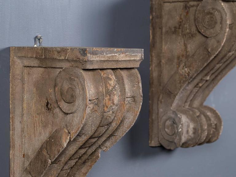 Pair of Antique French Wall Brackets Corbels, circa 1850 at 1stDibs