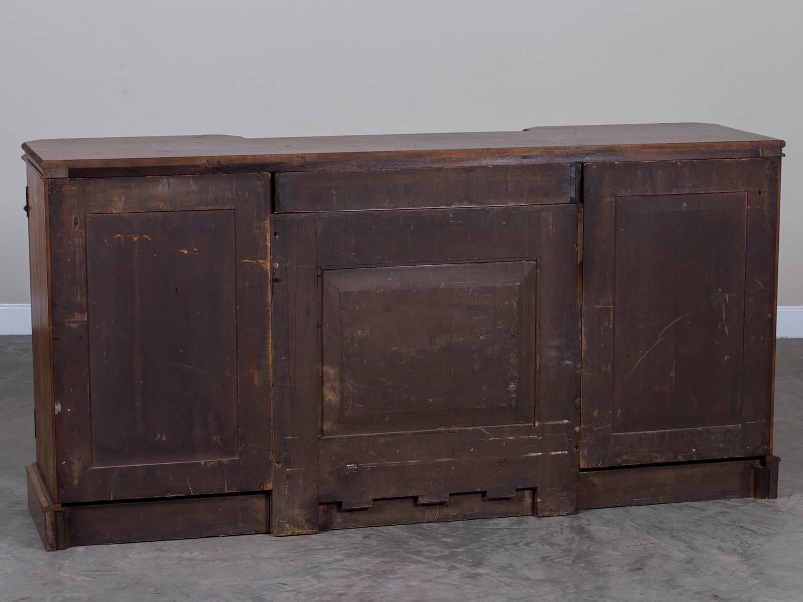 Antique English Pollard Oak Sideboard Buffet Credenza, circa 1865 2