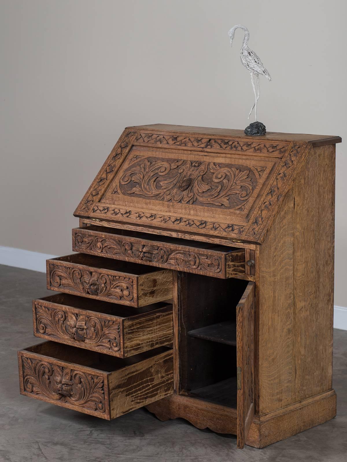 Antique English Arts and Crafts Secretary Base, circa 1875 In Excellent Condition In Houston, TX