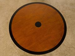 English Sheraton Style Round Dining Table Featuring “Pomelle Sapele” Top