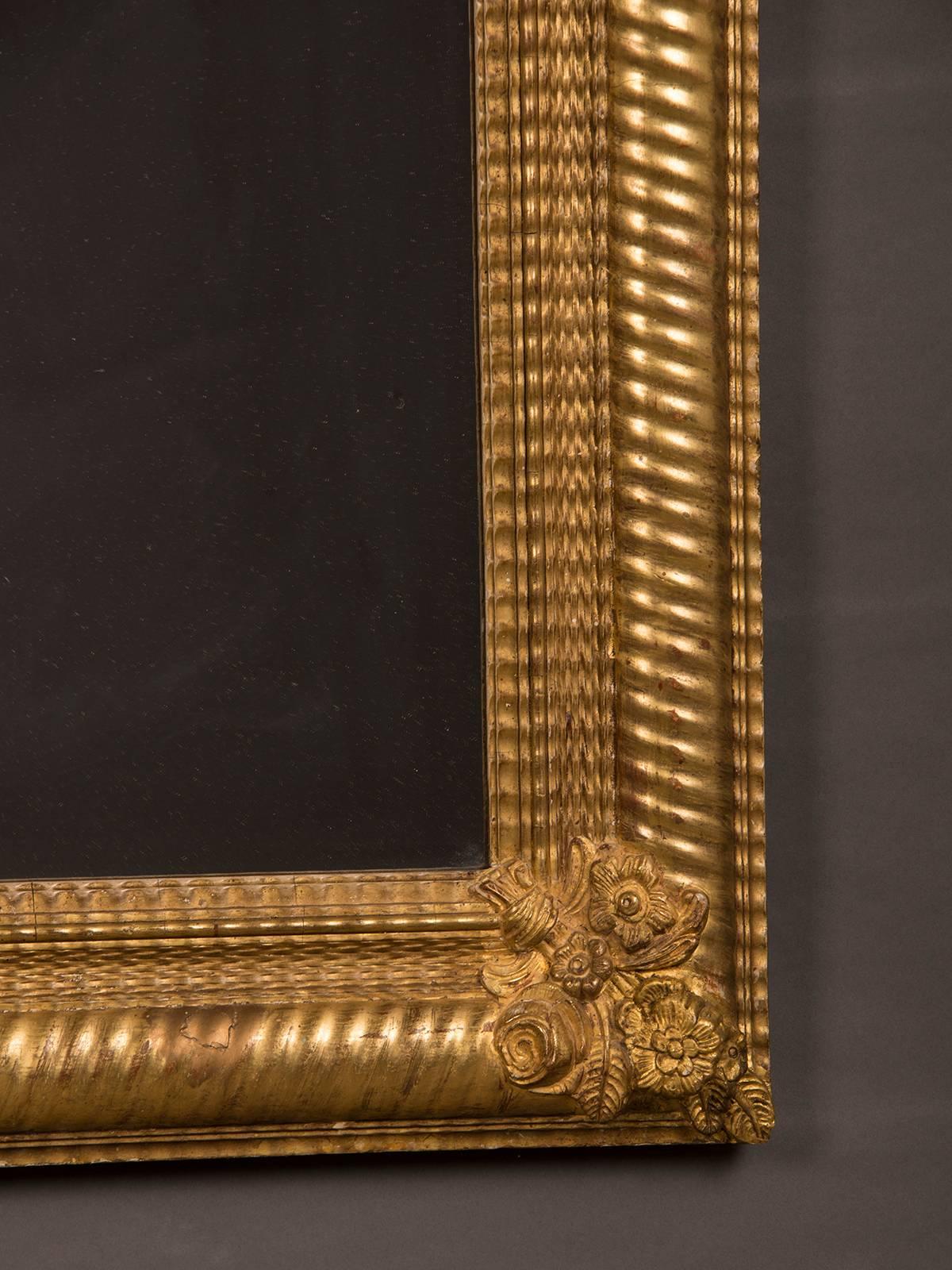 Late 19th Century Antique French Gold Leaf Framed Mirror, circa 1895