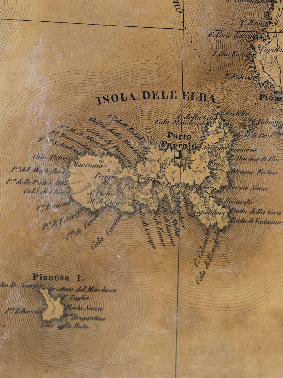 Mid-19th Century Adriano Balbi Gran Carta D'Italia Map of Italy, circa 1845