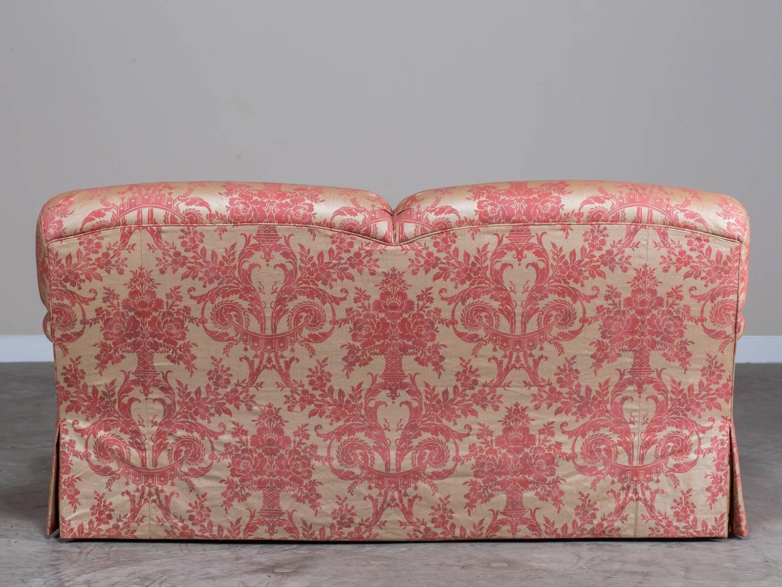 Pair of Custom Fortuny Fabric Upholstered Sofas Offered Individually, 1990 2