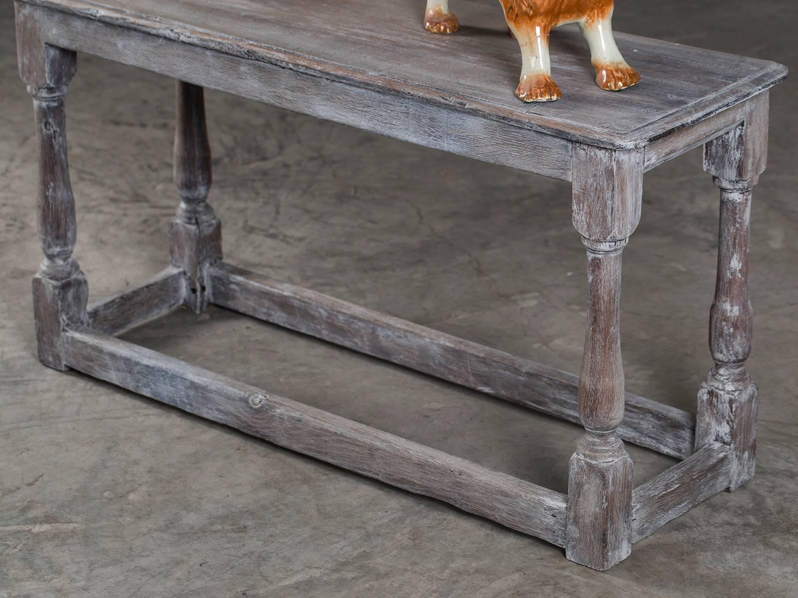 Antique English Limed Oak Joint Bench, circa 1890 5