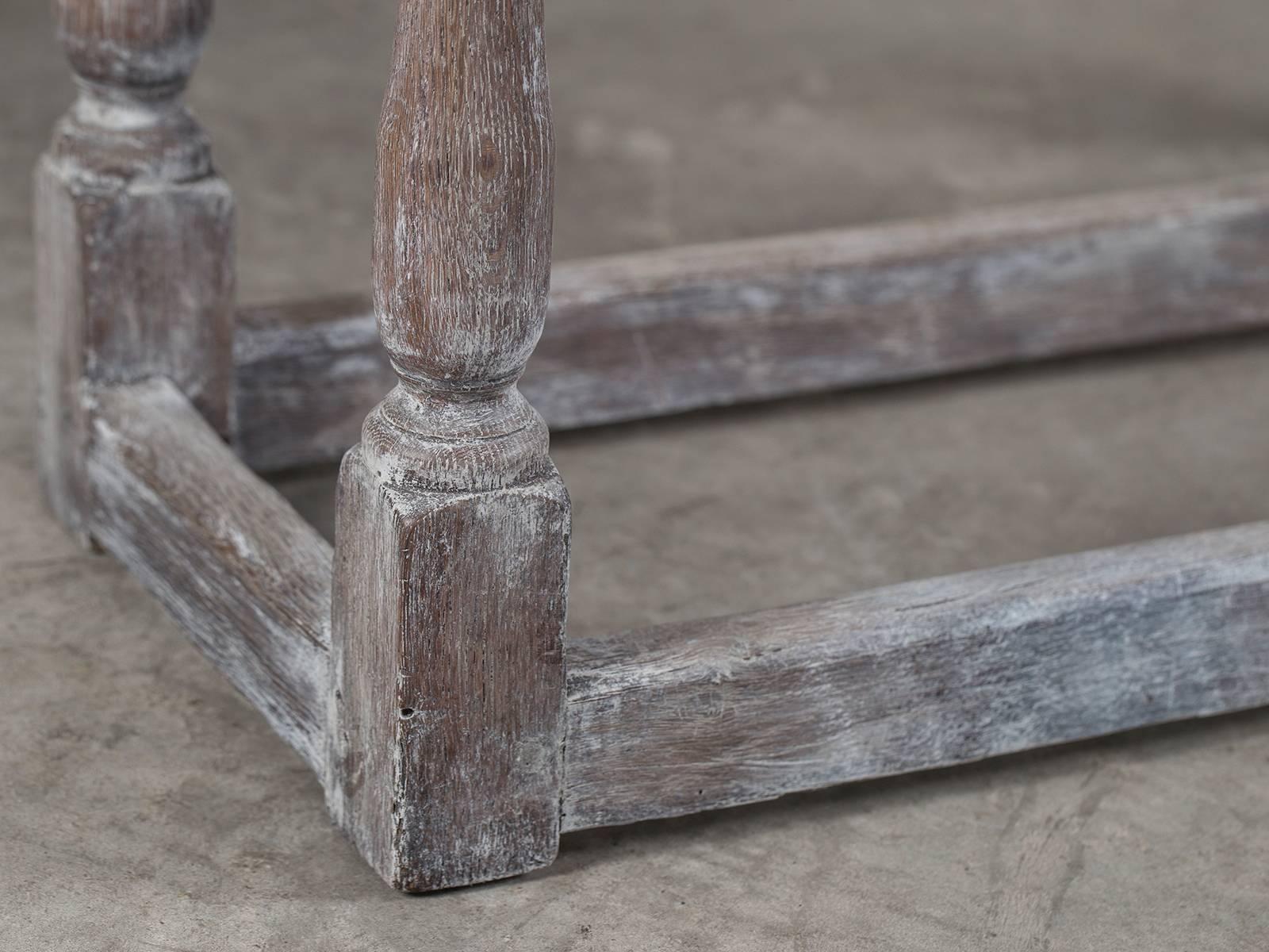 Antique English Limed Oak Joint Bench, circa 1890 2